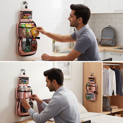 Premium Hanging Toiletry Organizer Travel Bag