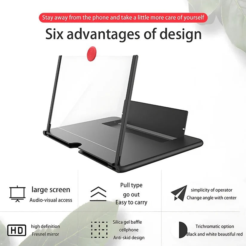 10" Screen Magnifier-3D HD Magnifying Projector Screen Enlarger for Movies, Videos and Gaming – Foldable Phone Stand Holder with Screen Amplifier–Compatible with All Smartphones @ Rs. 499