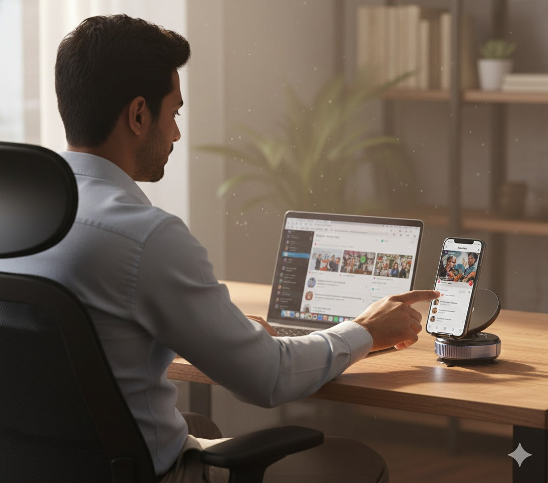 Super Soft Glace Cotton King Size 360° Vaccum Magnetic Phones Holder, Magnetic Car Phone Mount, Hands-Free Suction Cup Phones Holder for Car/Gym/Mirror/Shower, Car Mount Compatible with All Mobile