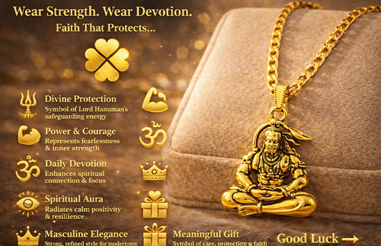 Hanuman Ji Pendant With Chain, Religious Jewellery for Men and Women